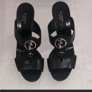 Gucci saddle soft Lux Nero heels
